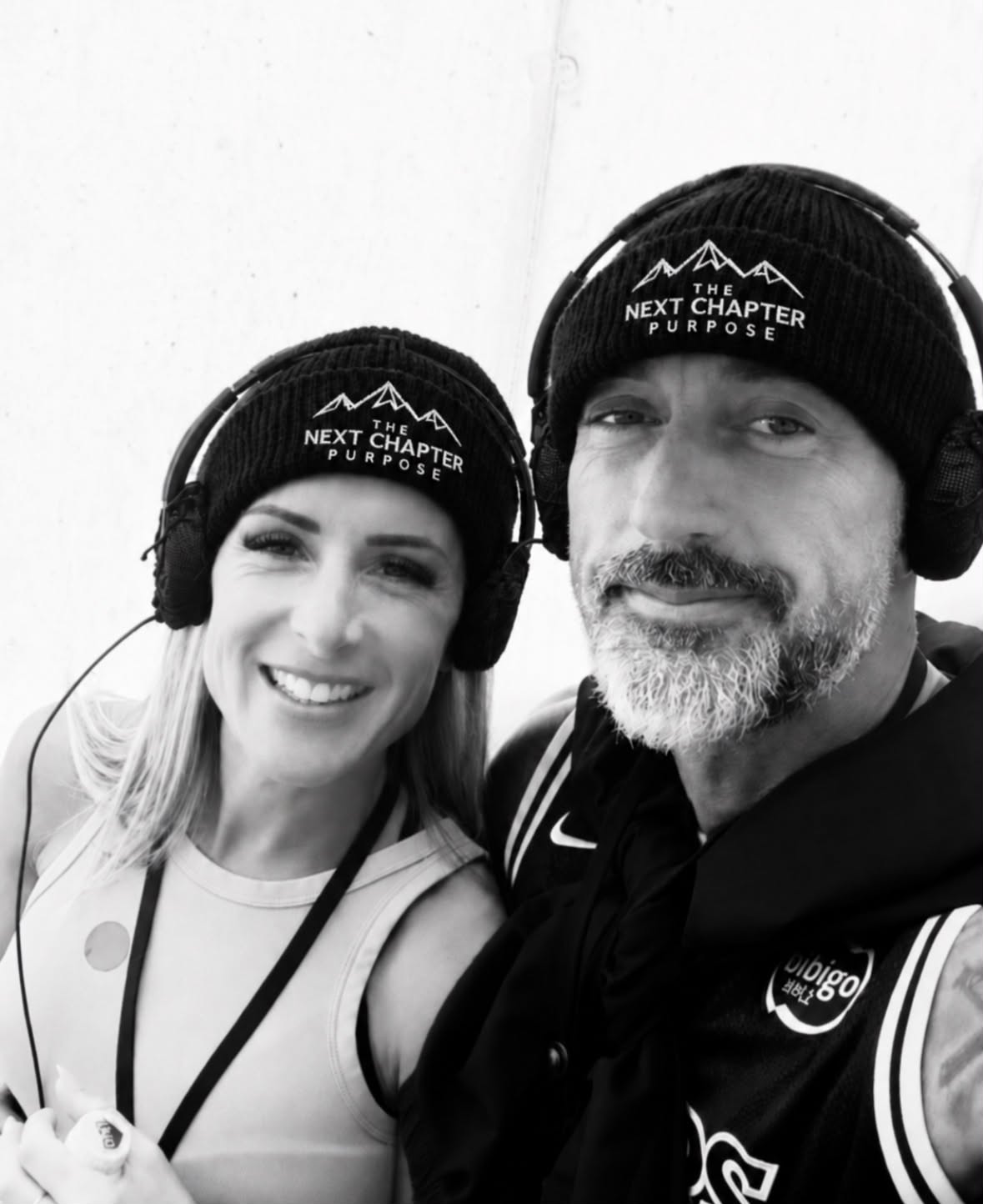 Beck and Steve wearing The Next Chapter hats